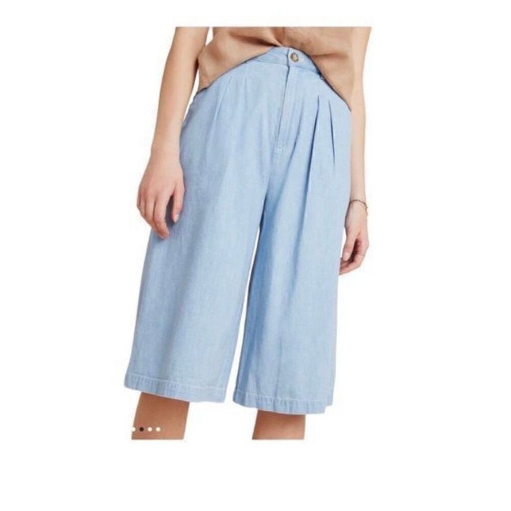 Pilcro and the Leatherpress NWT drapery, chambray Culotte gaucho, S
